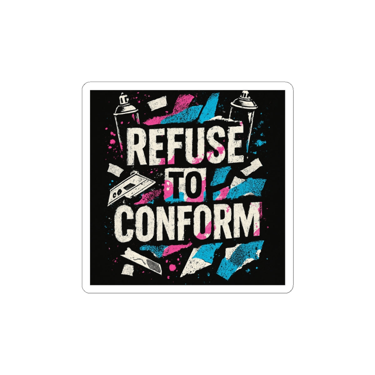 Refuse To Conform Sticker — Bold Punk Rebel Vinyl Kiss-Cut