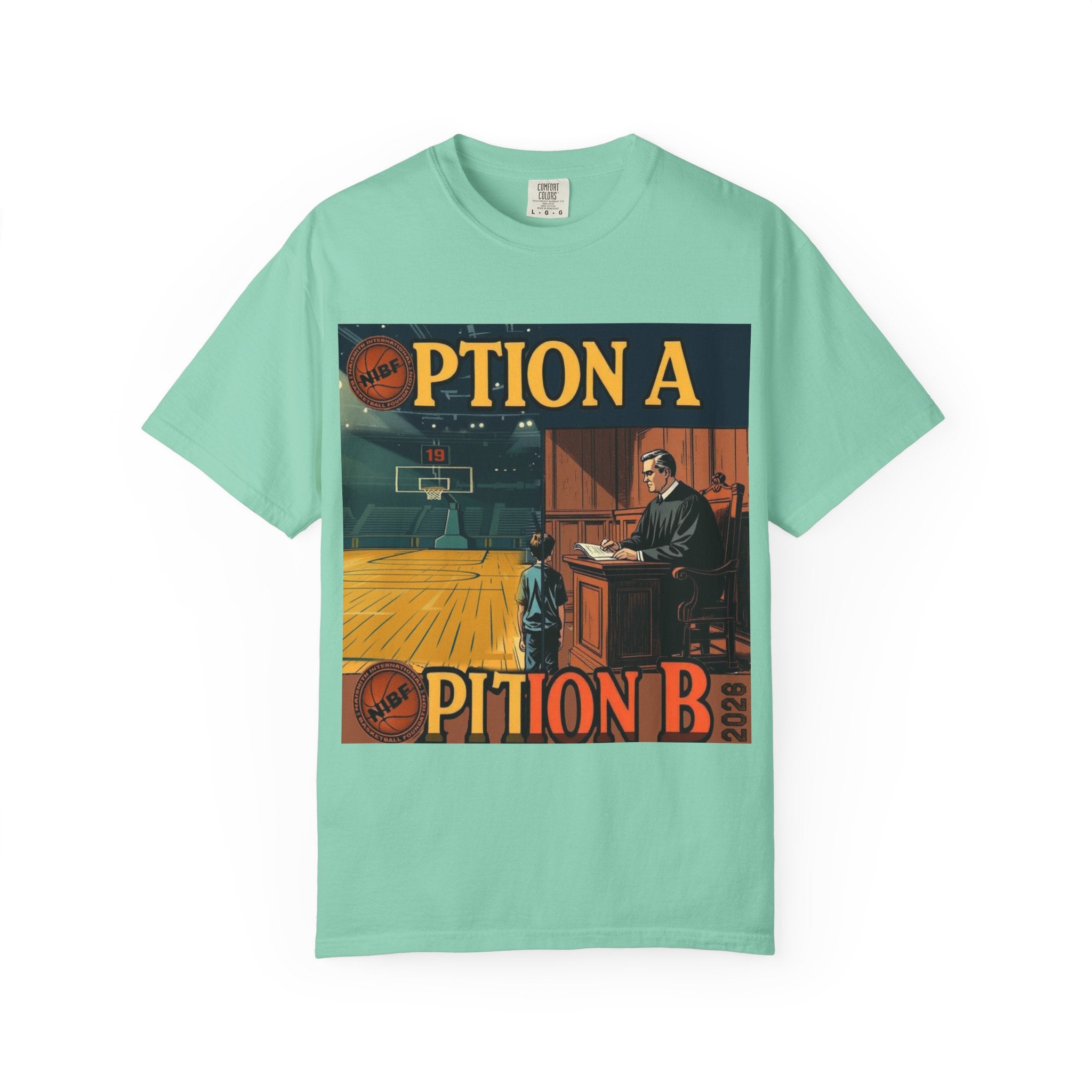 Vintage Basketball Court Judge Illustration T-shirt | Courtroom Youth Punishment Art