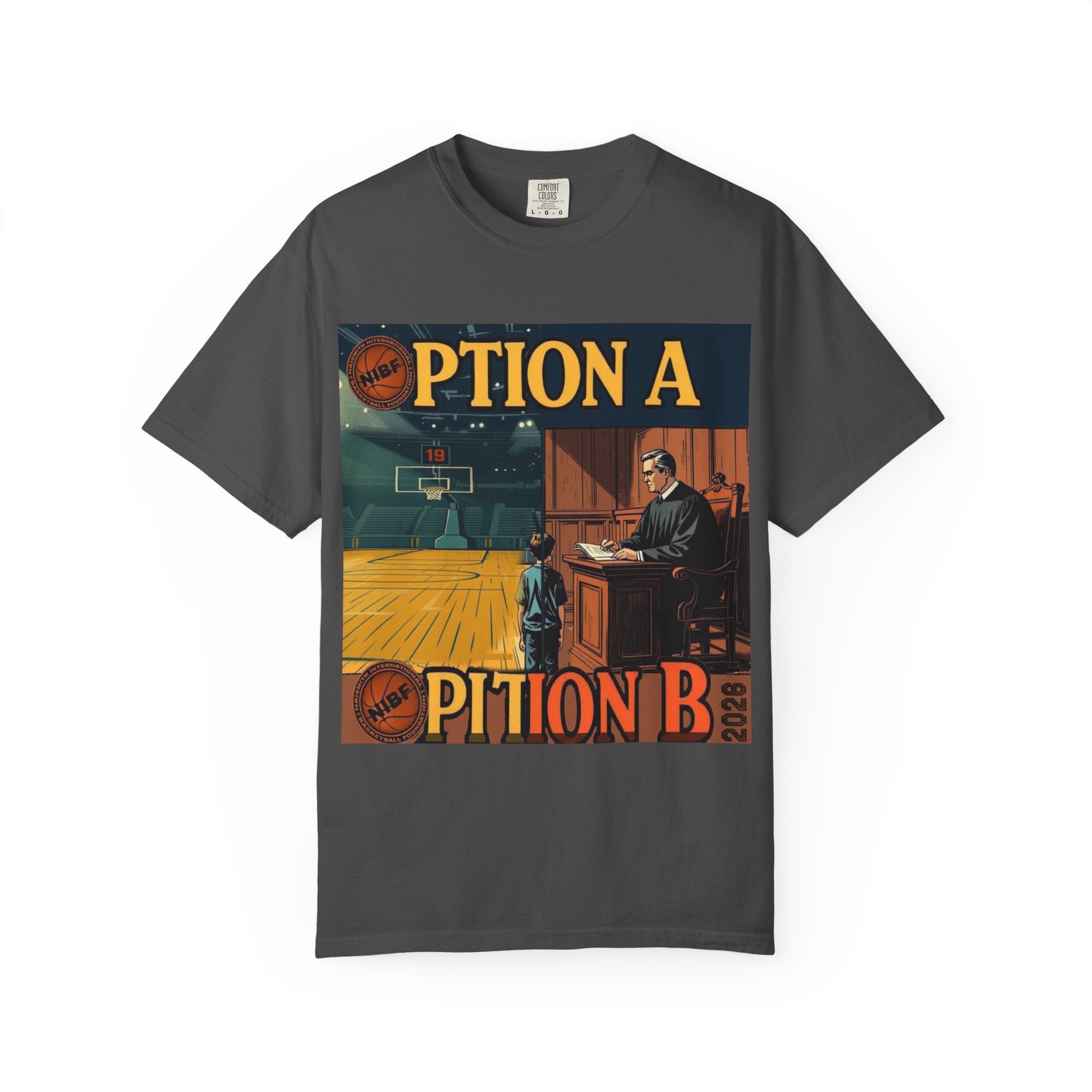 Vintage Basketball Court Judge Illustration T-shirt | Courtroom Youth Punishment Art