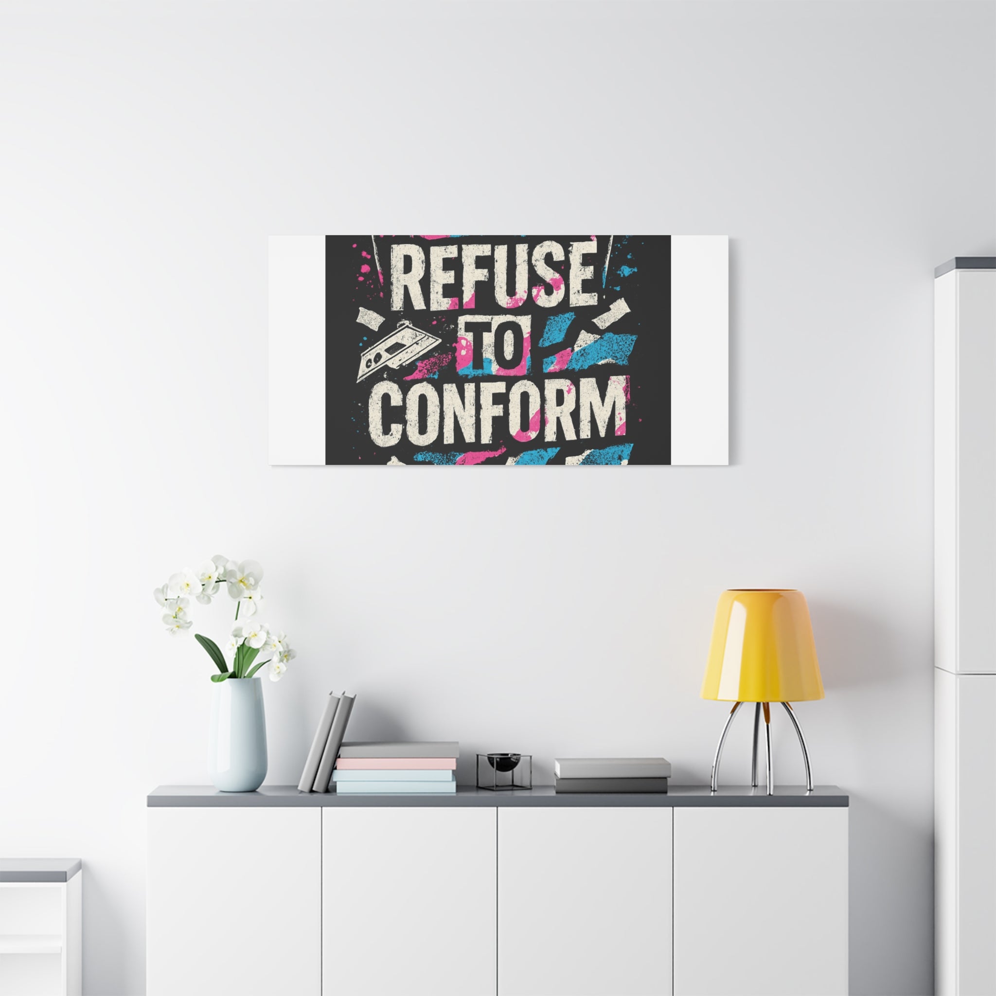 Refuse to Conform Canvas Wall Art — Urban Graffiti Motivational Print