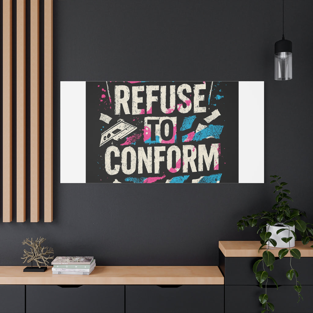 Refuse to Conform Canvas Wall Art — Urban Graffiti Motivational Print