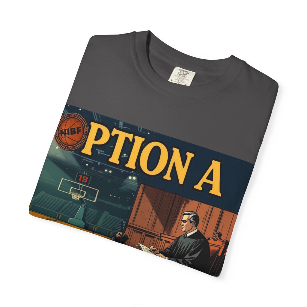 Vintage Basketball Court Judge Illustration T-shirt | Courtroom Youth Punishment Art
