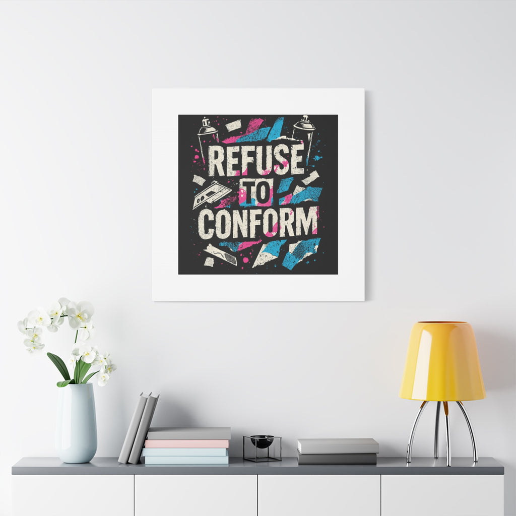 Refuse to Conform Canvas Wall Art — Urban Graffiti Motivational Print