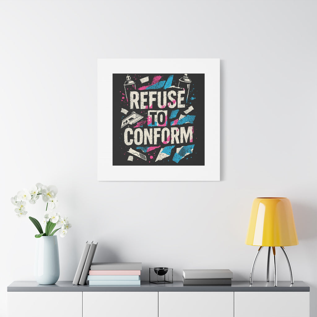 Refuse to Conform Canvas Wall Art — Urban Graffiti Motivational Print