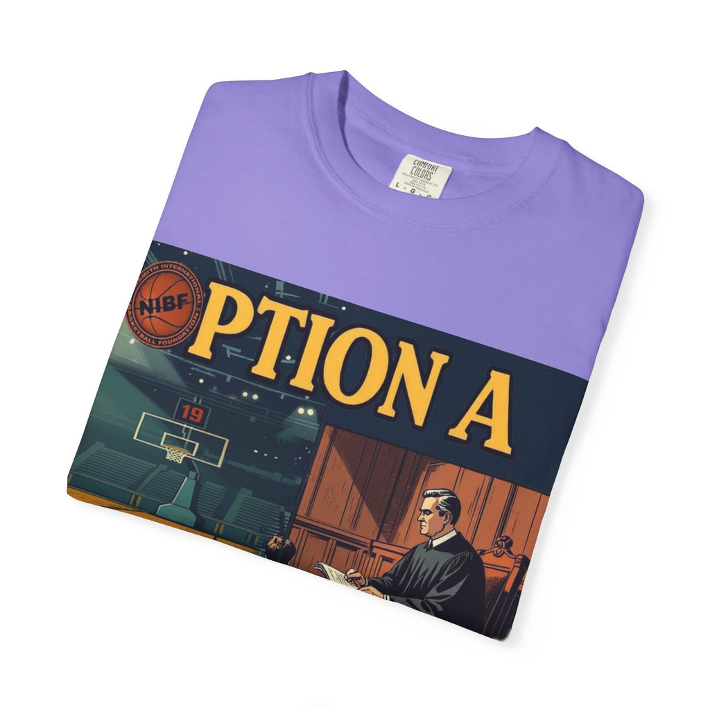 Vintage Basketball Court Judge Illustration T-shirt | Courtroom Youth Punishment Art