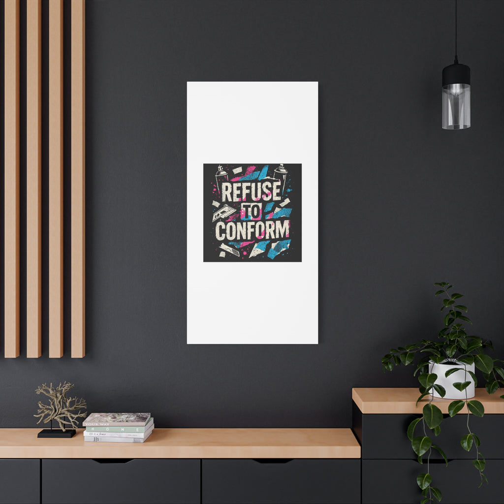 Refuse to Conform Canvas Wall Art — Urban Graffiti Motivational Print
