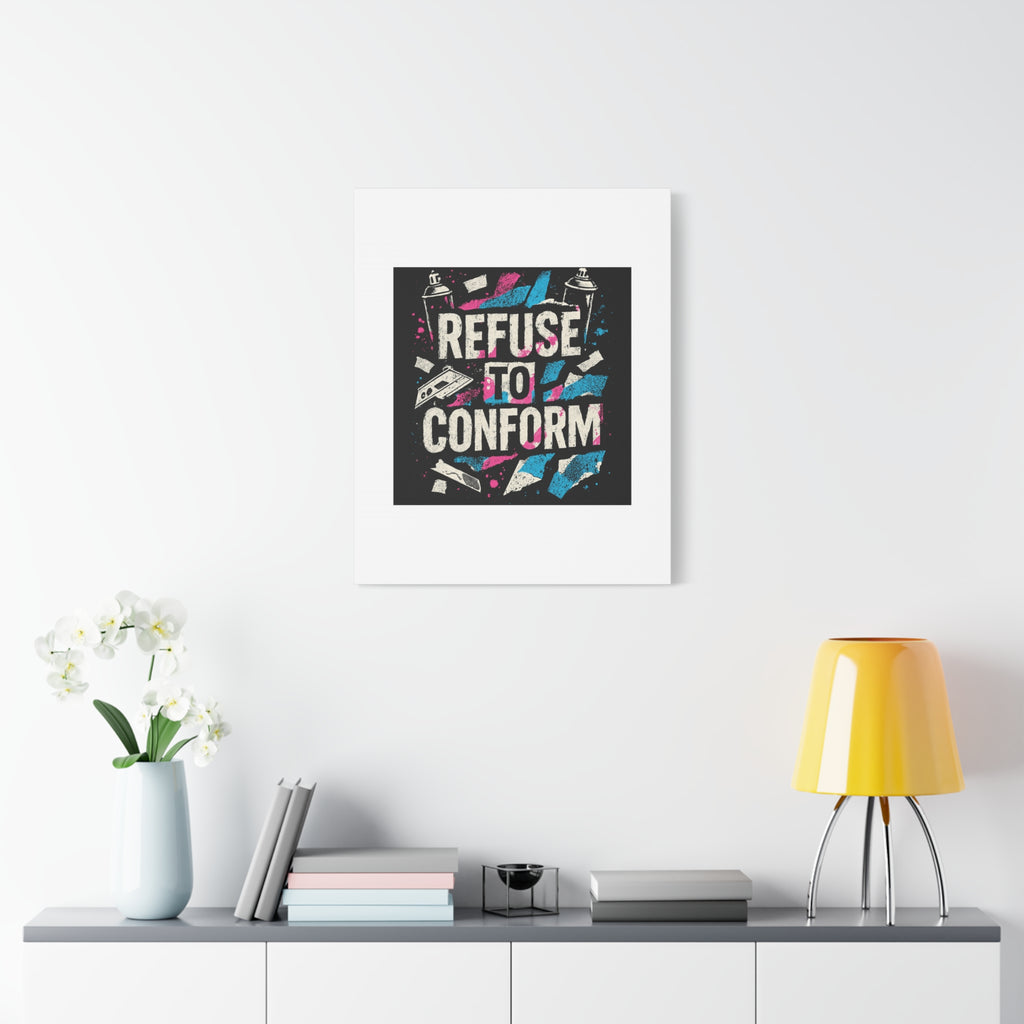 Refuse to Conform Canvas Wall Art — Urban Graffiti Motivational Print
