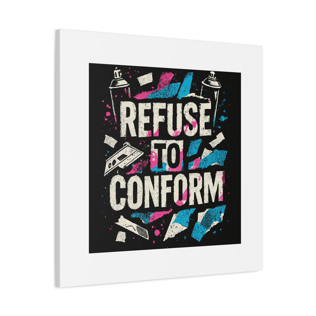 Refuse to Conform Canvas Wall Art — Urban Graffiti Motivational Print