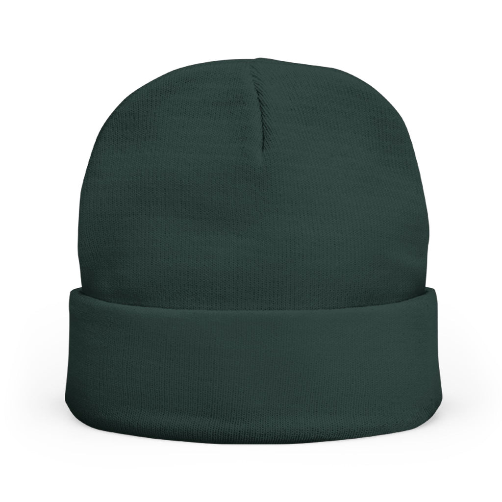 Option A Embroidered Knit Beanie — Cozy Winter Hat with Bold Patch