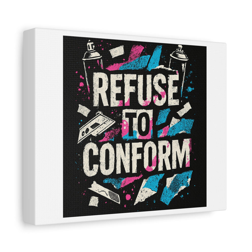 Refuse to Conform Canvas Wall Art — Urban Graffiti Motivational Print