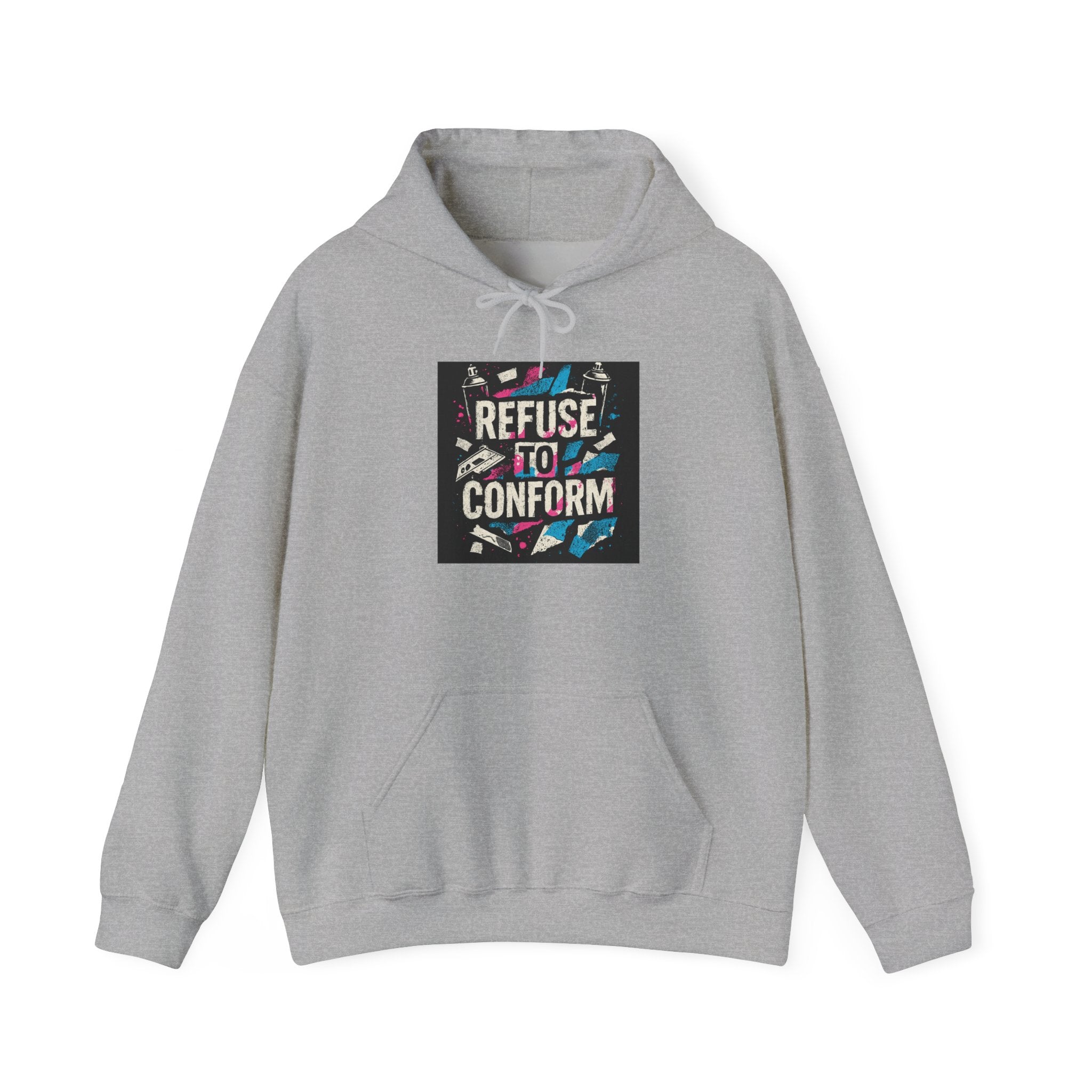 Refuse to Conform Hoodie — Retro Bold Graphic Protest Sweatshirt