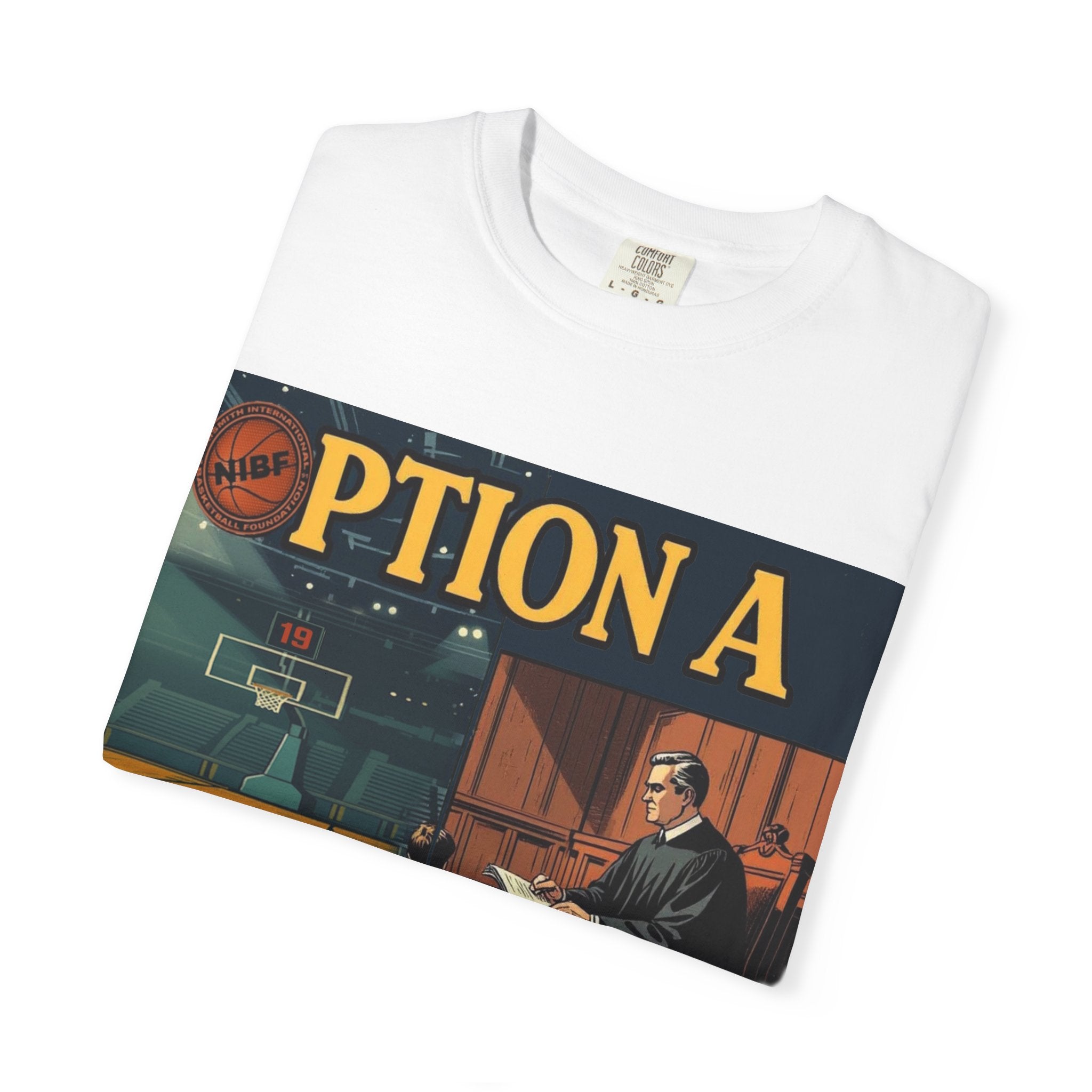Vintage Basketball Court Judge Illustration T-shirt | Courtroom Youth Punishment Art