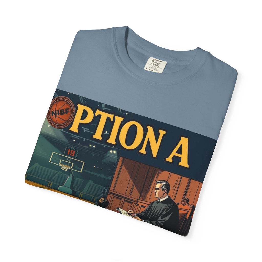 Vintage Basketball Court Judge Illustration T-shirt | Courtroom Youth Punishment Art
