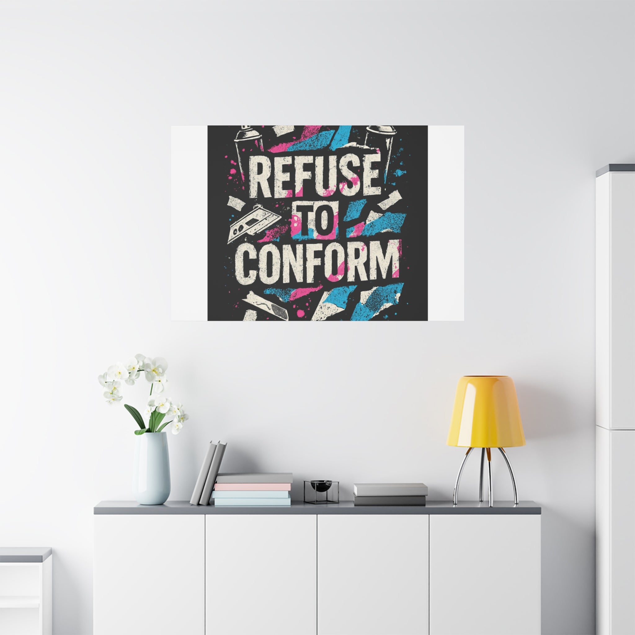 Refuse to Conform Canvas Wall Art — Urban Graffiti Motivational Print