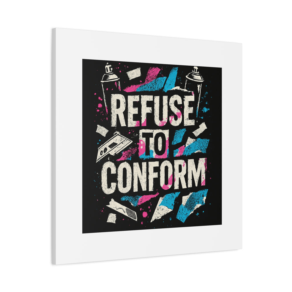Refuse to Conform Canvas Wall Art — Urban Graffiti Motivational Print