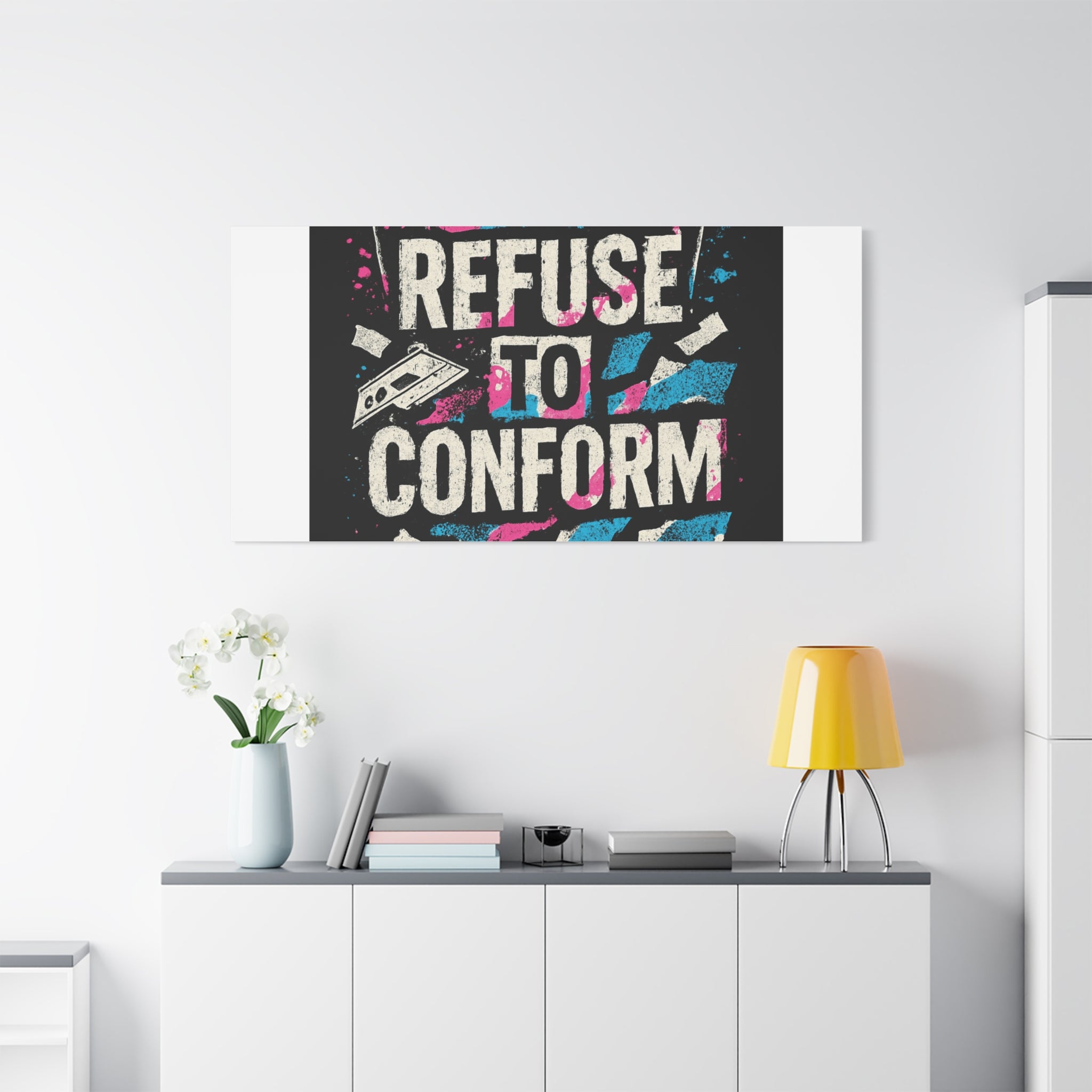 Refuse to Conform Canvas Wall Art — Urban Graffiti Motivational Print