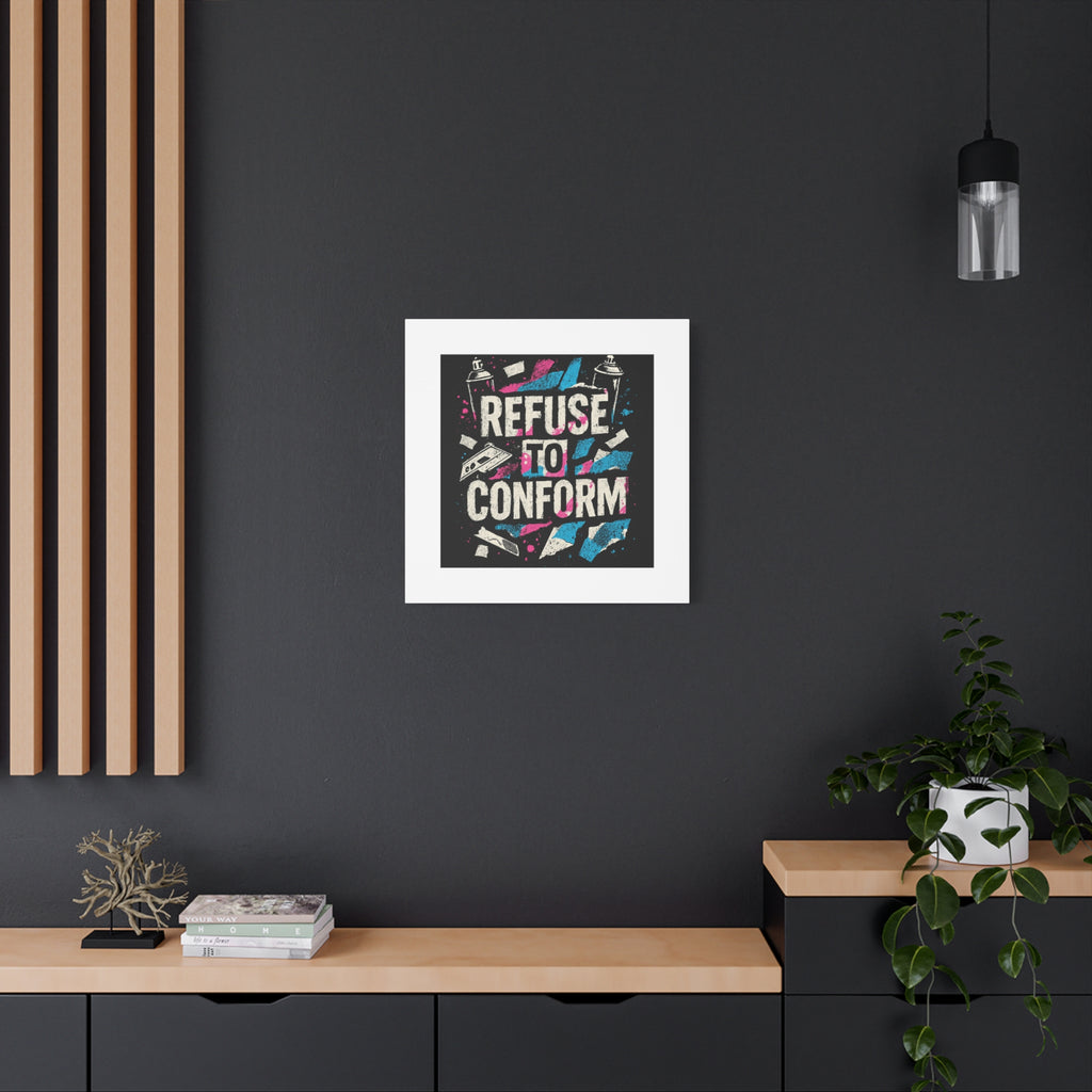 Refuse to Conform Canvas Wall Art — Urban Graffiti Motivational Print