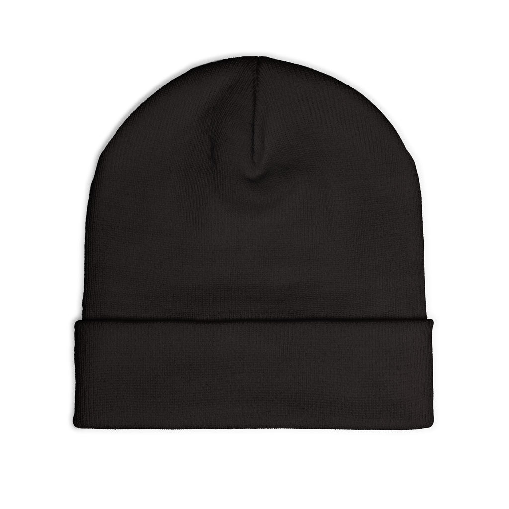Option A Embroidered Knit Beanie — Cozy Winter Hat with Bold Patch