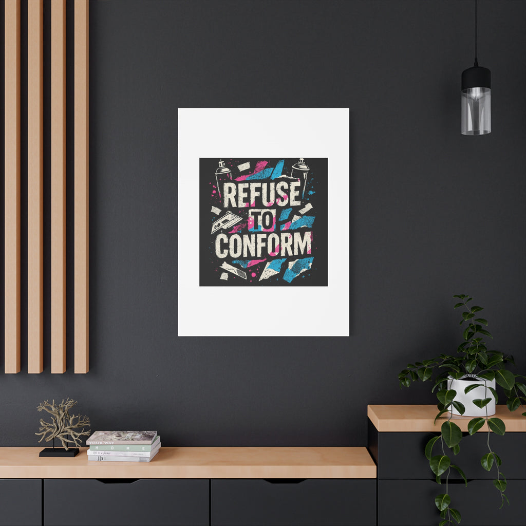 Refuse to Conform Canvas Wall Art — Urban Graffiti Motivational Print