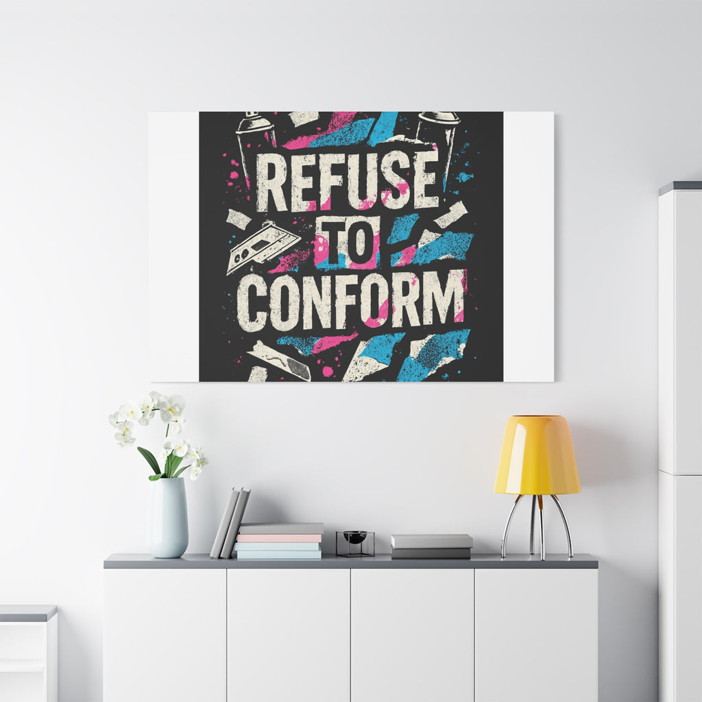 Refuse to Conform Canvas Wall Art — Urban Graffiti Motivational Print