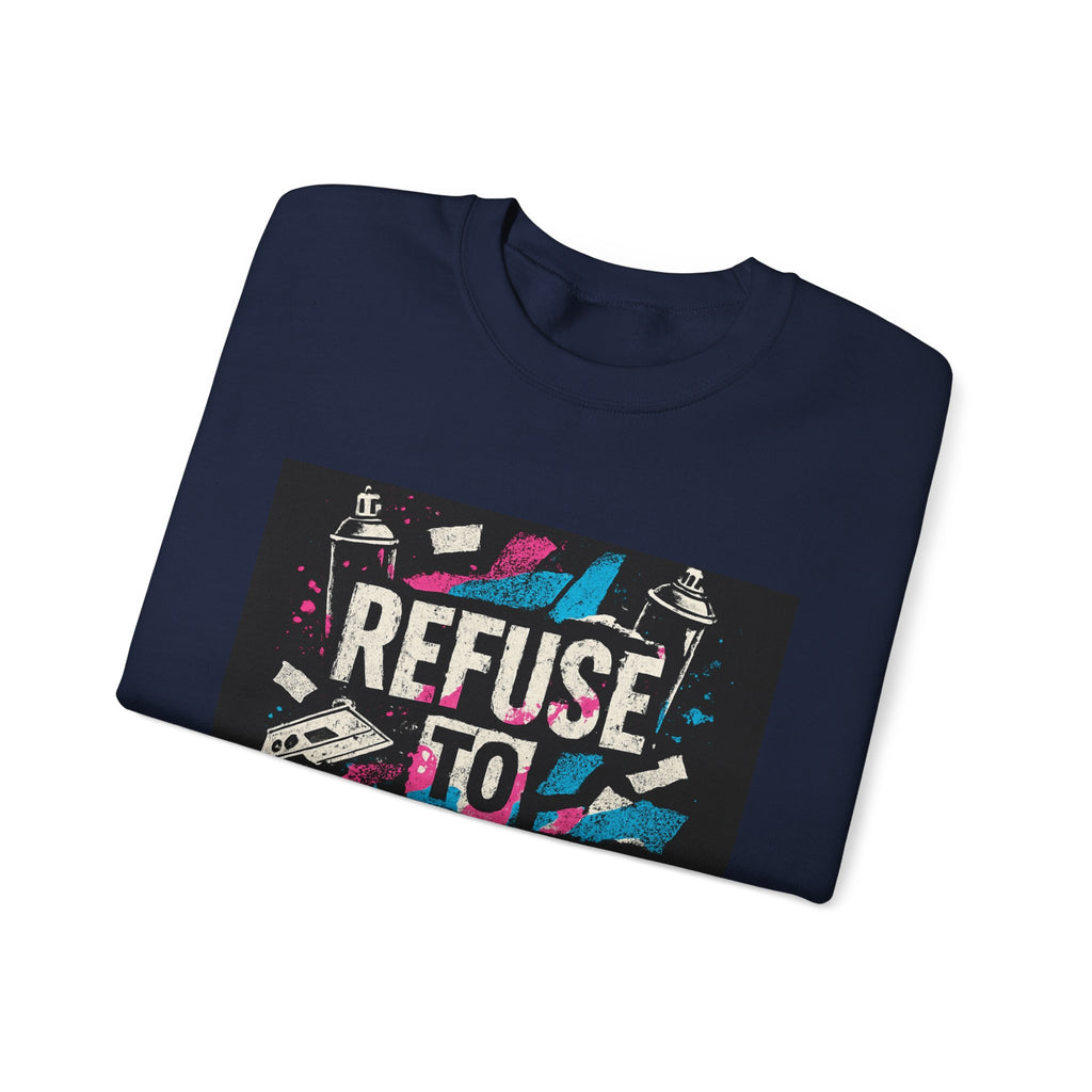 Refuse to Conform Graphic Sweatshirt — Bold Retro Protest Crewneck