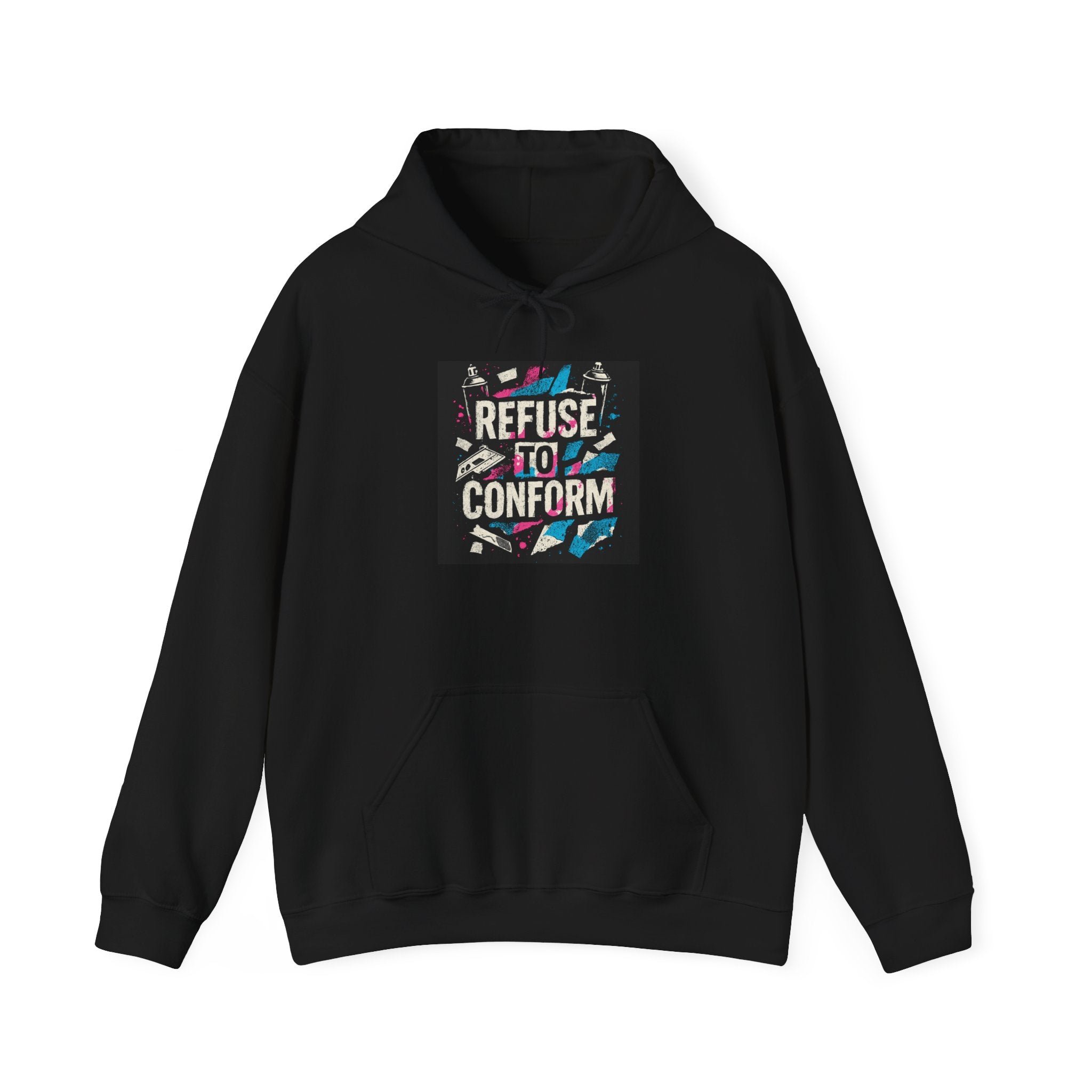 Refuse to Conform Hoodie — Retro Bold Graphic Protest Sweatshirt