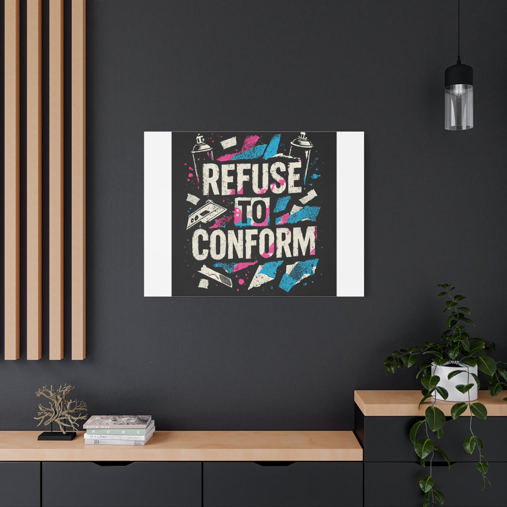 Refuse to Conform Canvas Wall Art — Urban Graffiti Motivational Print