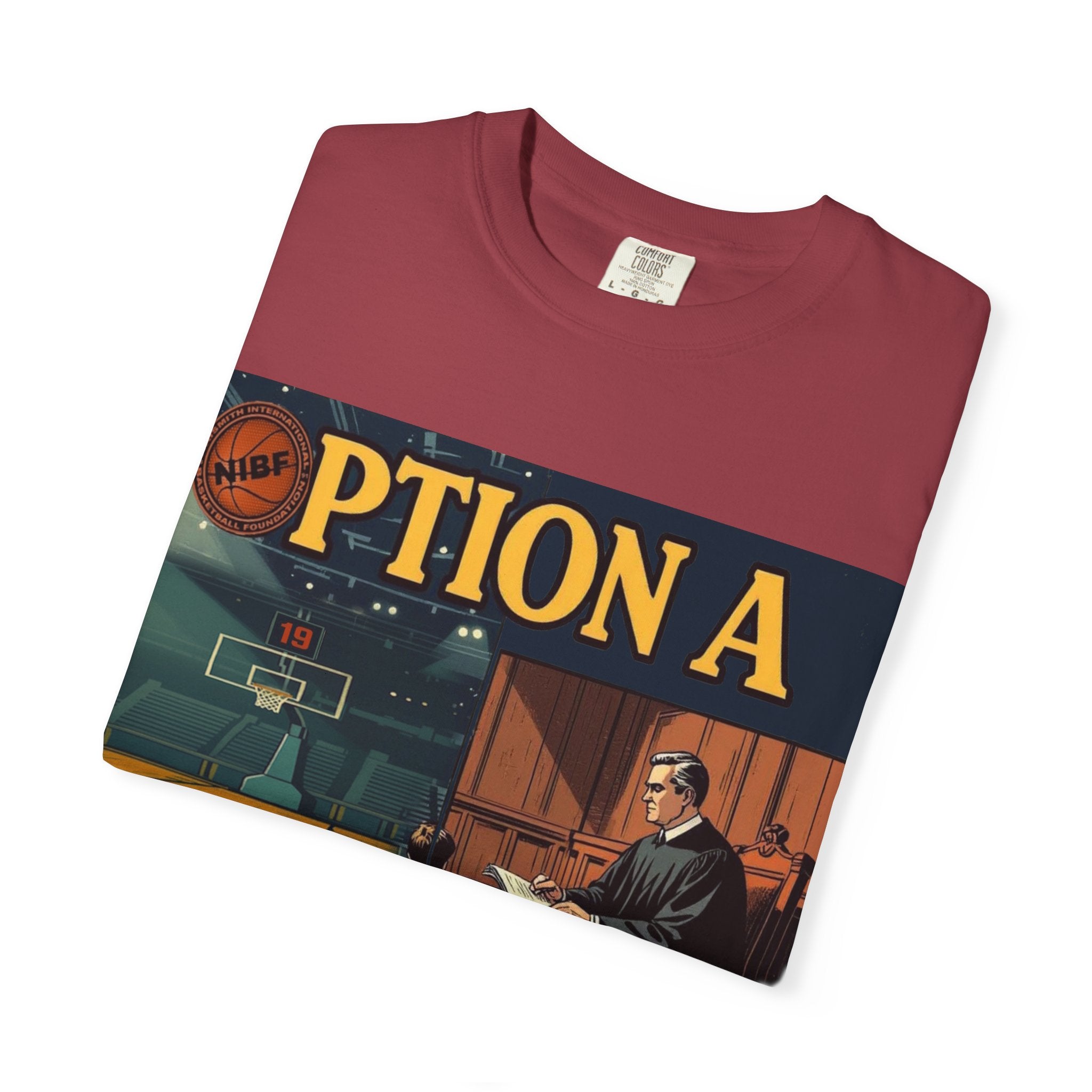 Vintage Basketball Court Judge Illustration T-shirt | Courtroom Youth Punishment Art