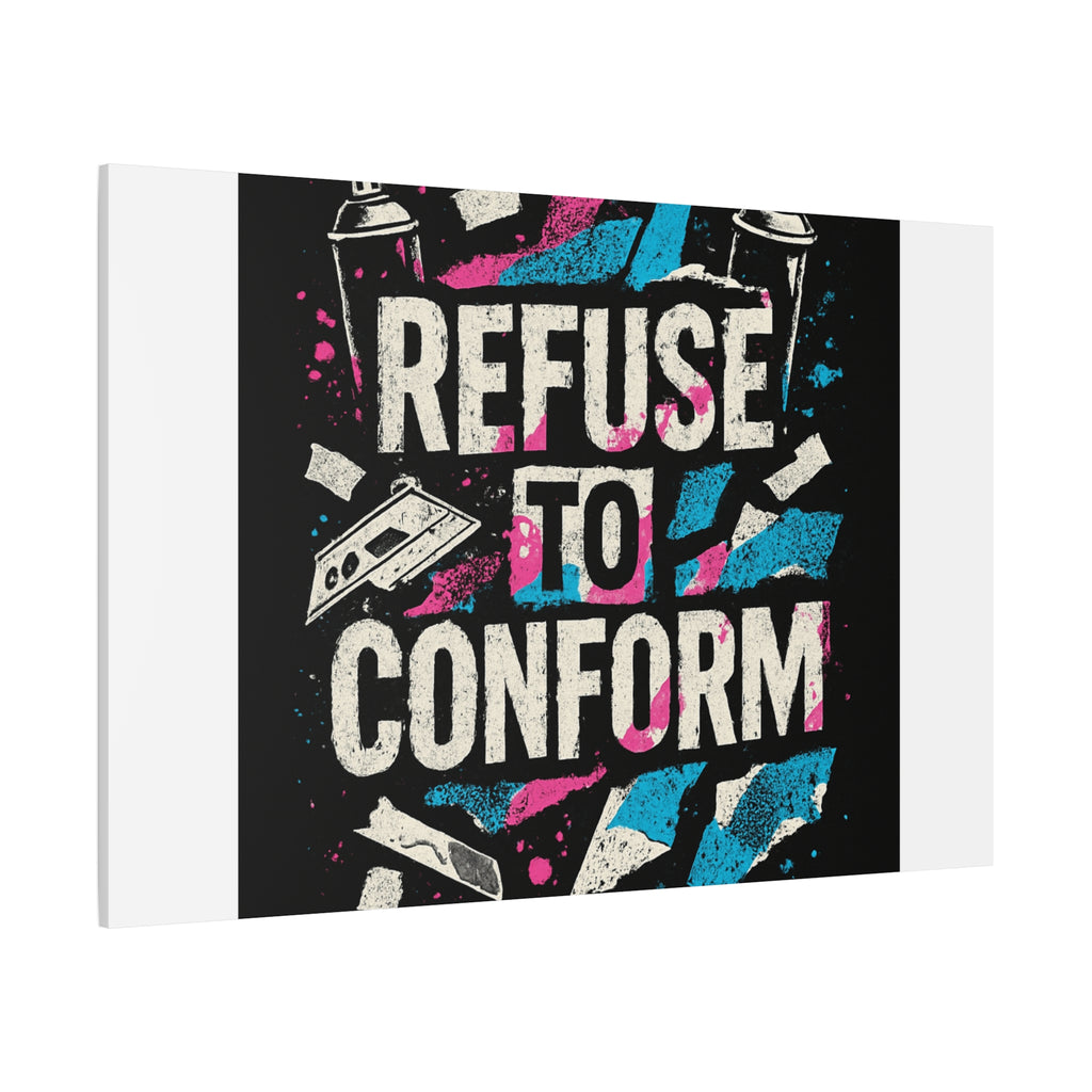 Refuse to Conform Canvas Wall Art — Urban Graffiti Motivational Print