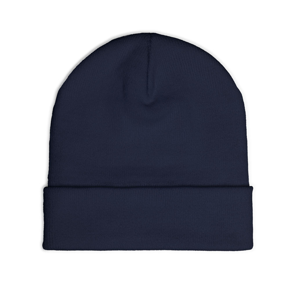 Option A Embroidered Knit Beanie — Cozy Winter Hat with Bold Patch
