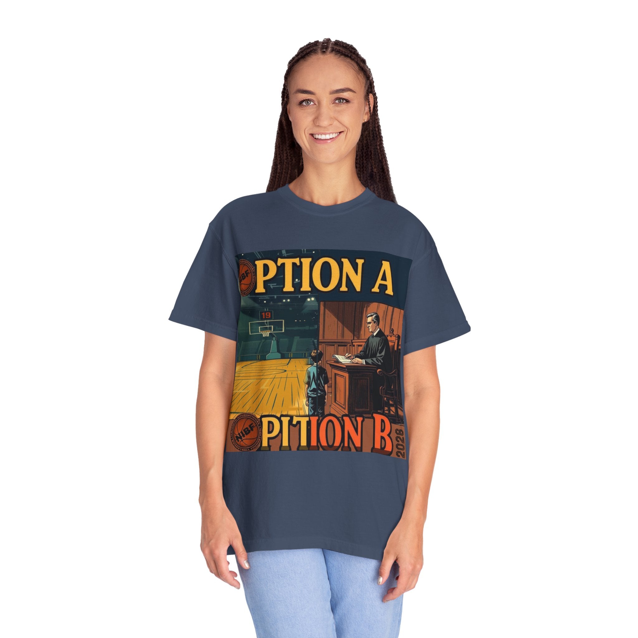 Vintage Basketball Court Judge Illustration T-shirt | Courtroom Youth Punishment Art