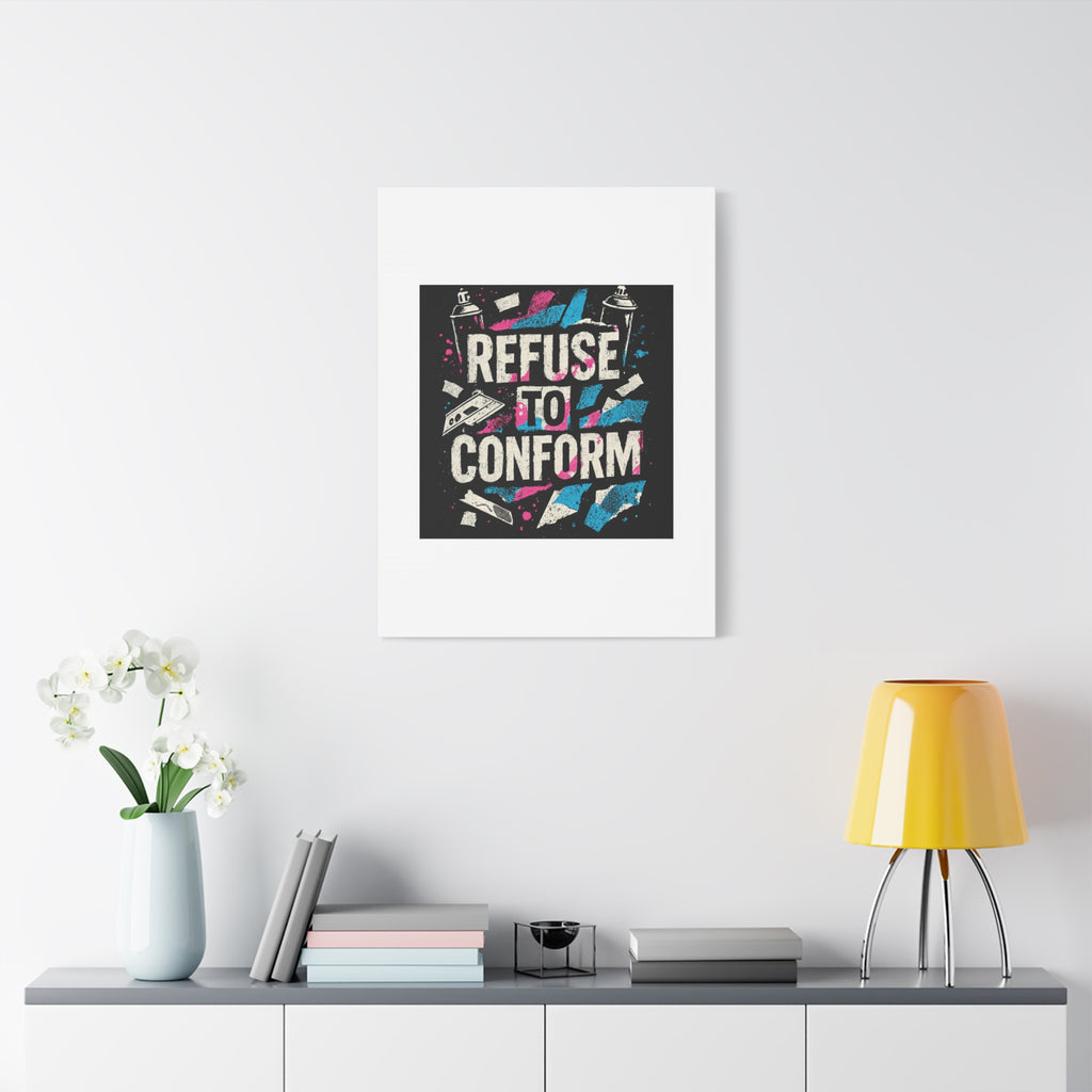 Refuse to Conform Canvas Wall Art — Urban Graffiti Motivational Print