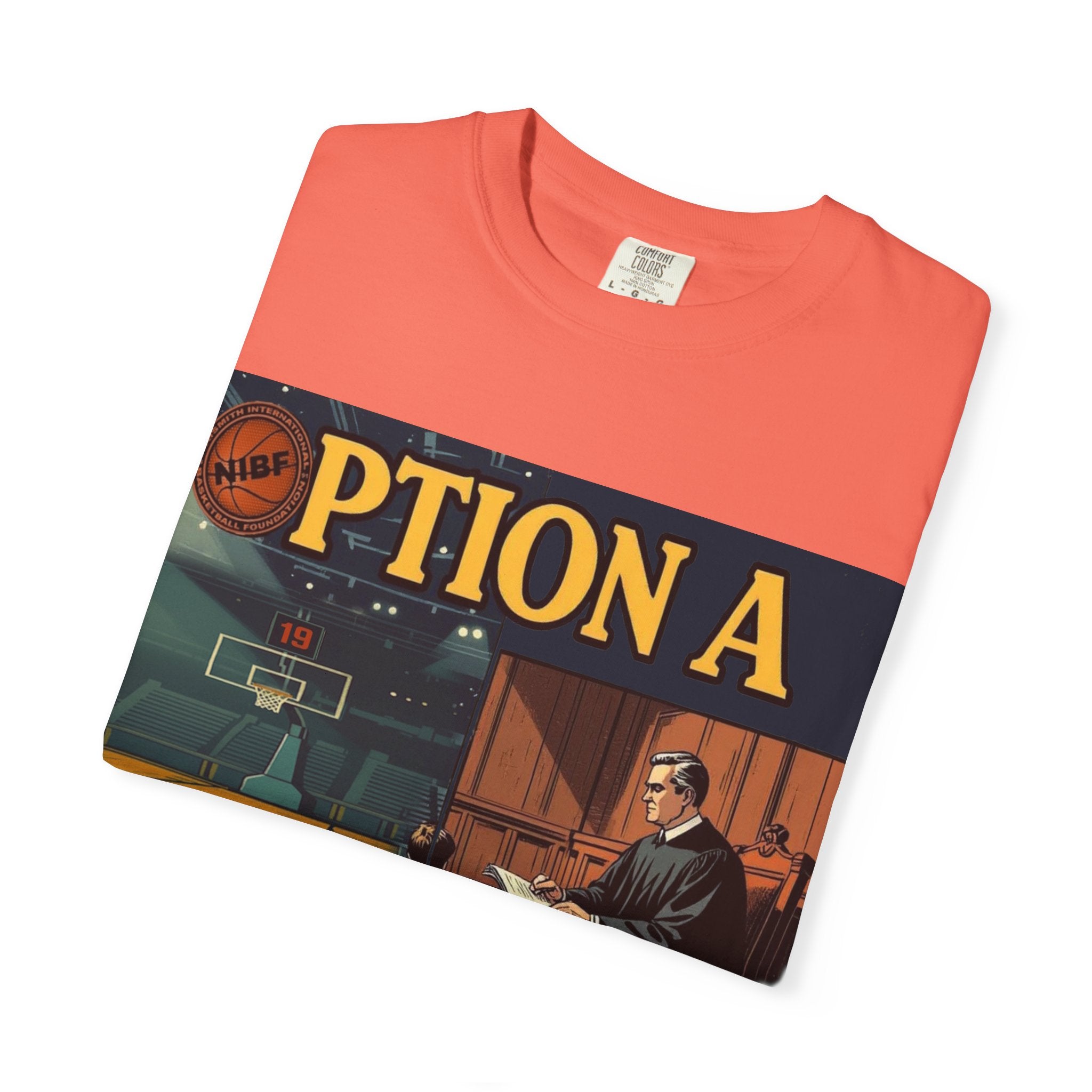 Vintage Basketball Court Judge Illustration T-shirt | Courtroom Youth Punishment Art