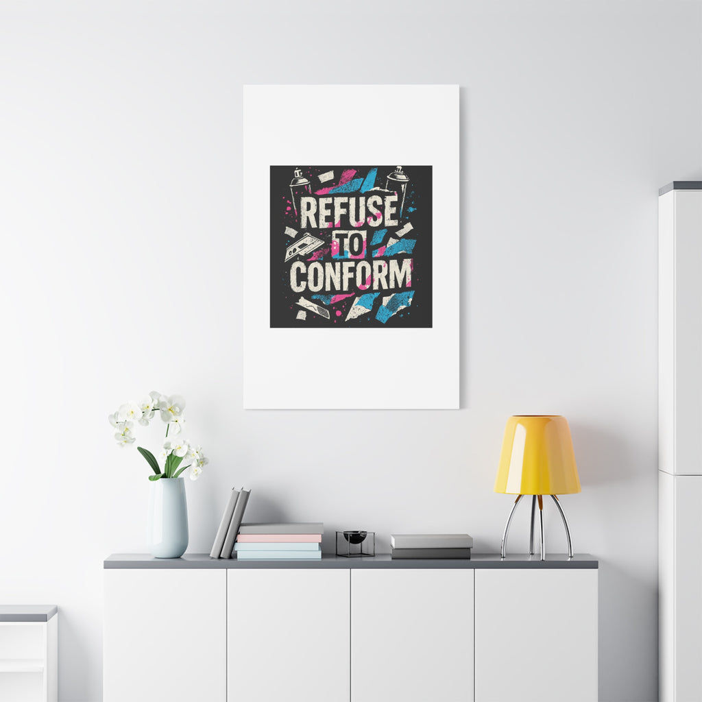 Refuse to Conform Canvas Wall Art — Urban Graffiti Motivational Print