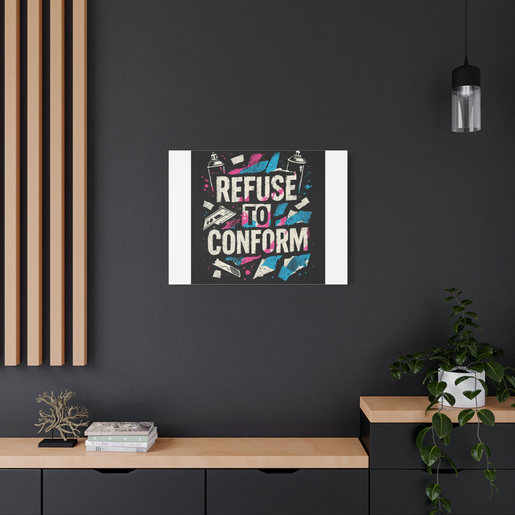 Refuse to Conform Canvas Wall Art — Urban Graffiti Motivational Print