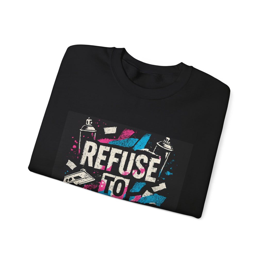 Refuse to Conform Graphic Sweatshirt — Bold Retro Protest Crewneck