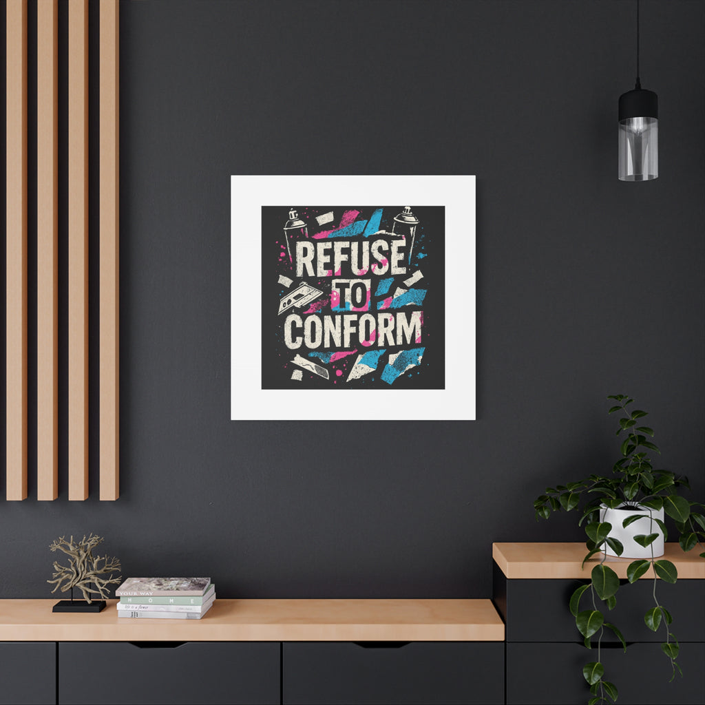Refuse to Conform Canvas Wall Art — Urban Graffiti Motivational Print