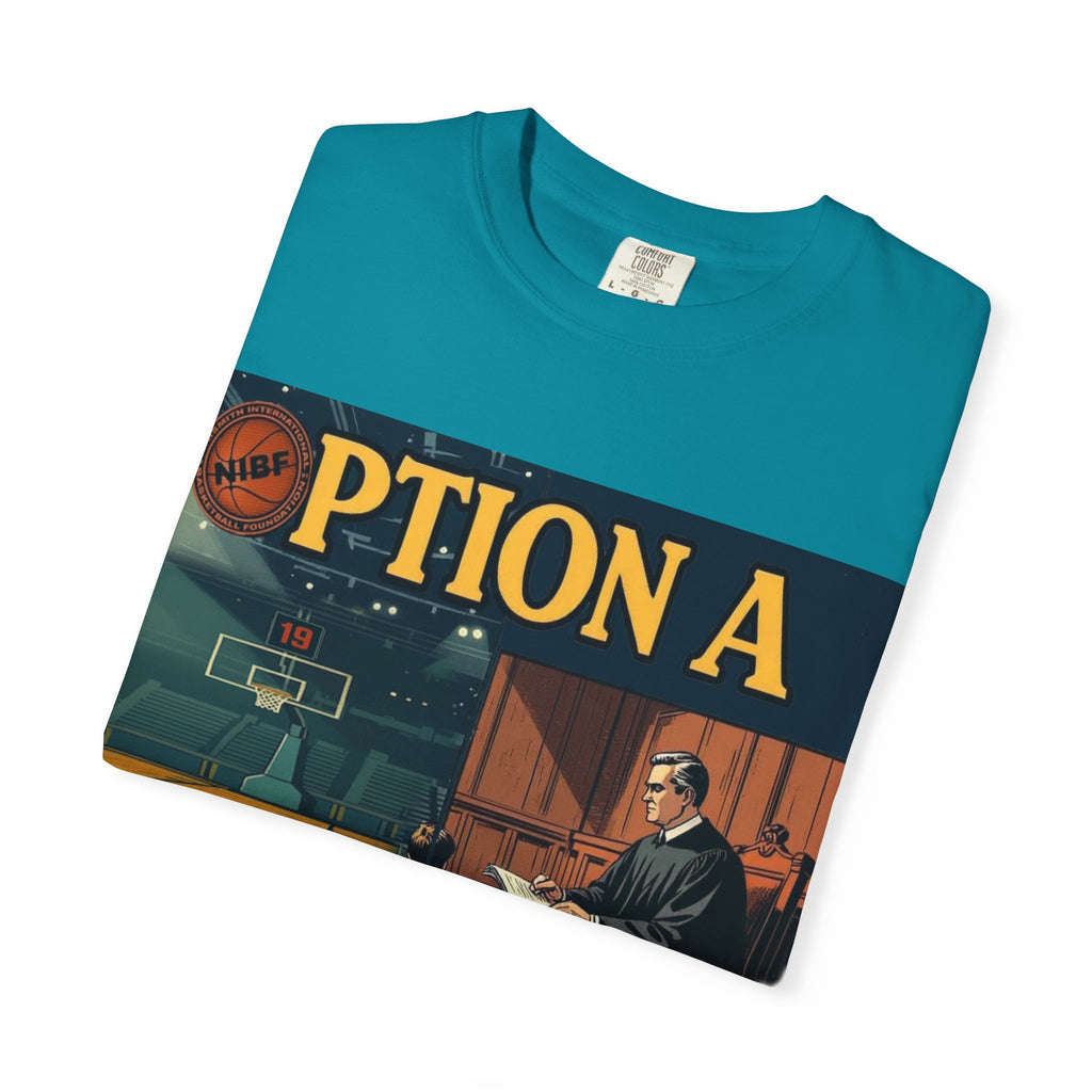 Vintage Basketball Court Judge Illustration T-shirt | Courtroom Youth Punishment Art