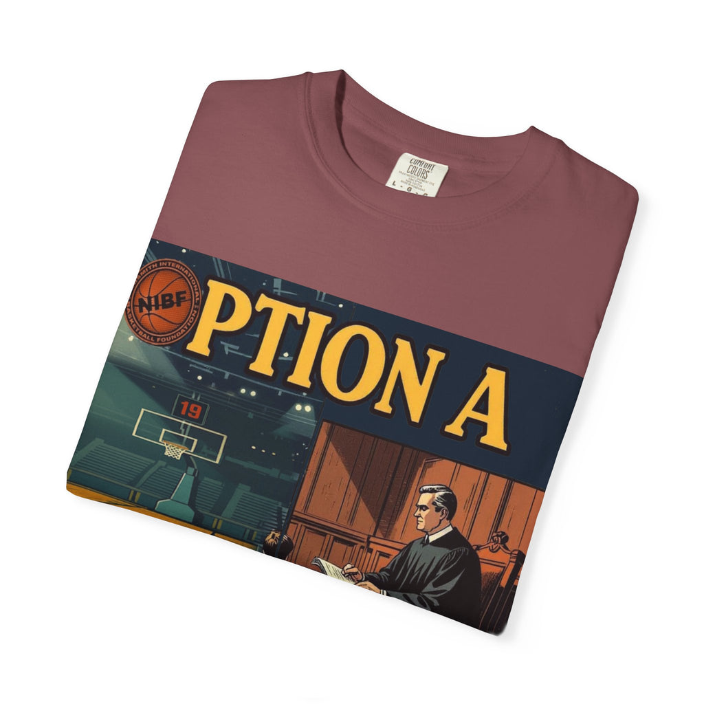 Vintage Basketball Court Judge Illustration T-shirt | Courtroom Youth Punishment Art