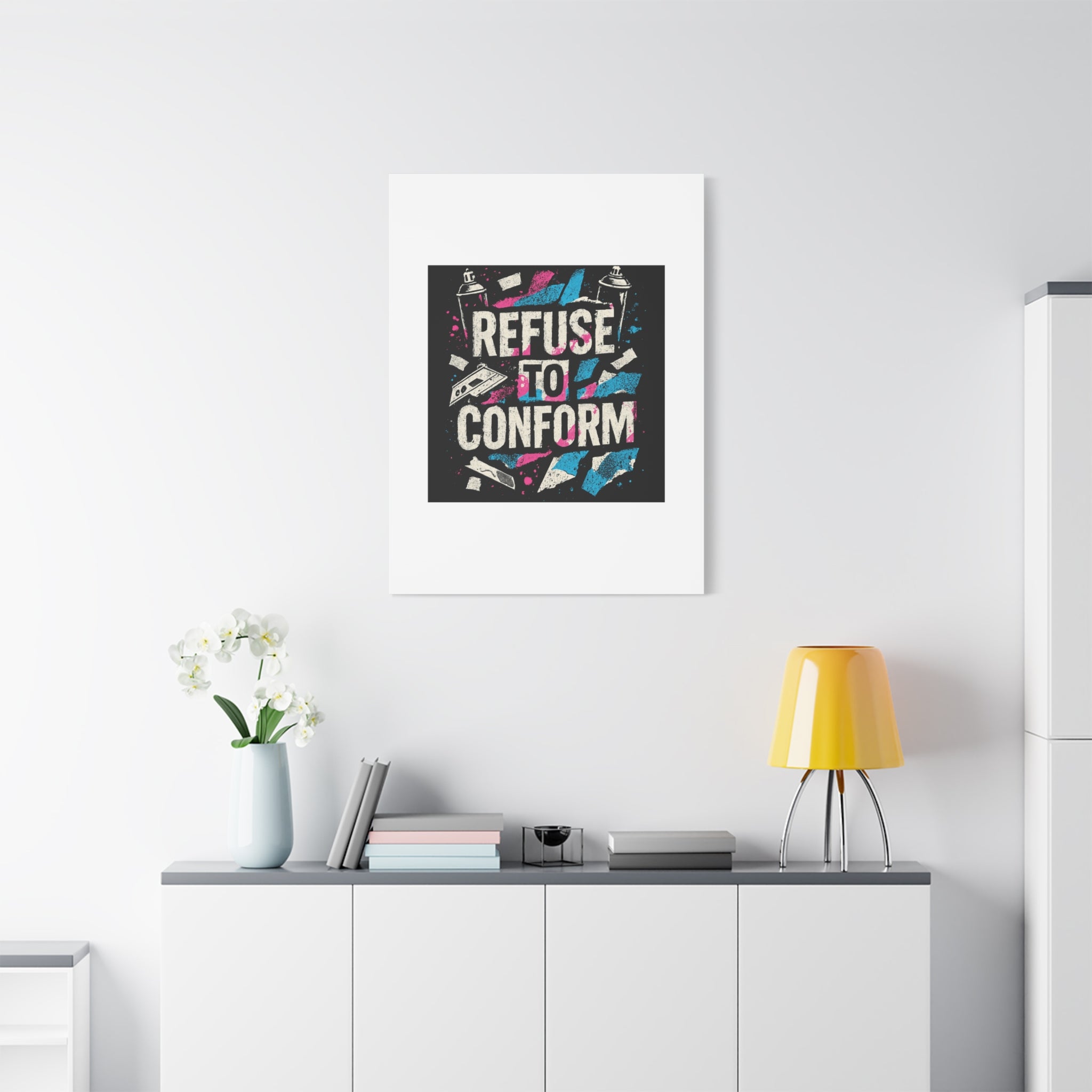 Refuse to Conform Canvas Wall Art — Urban Graffiti Motivational Print