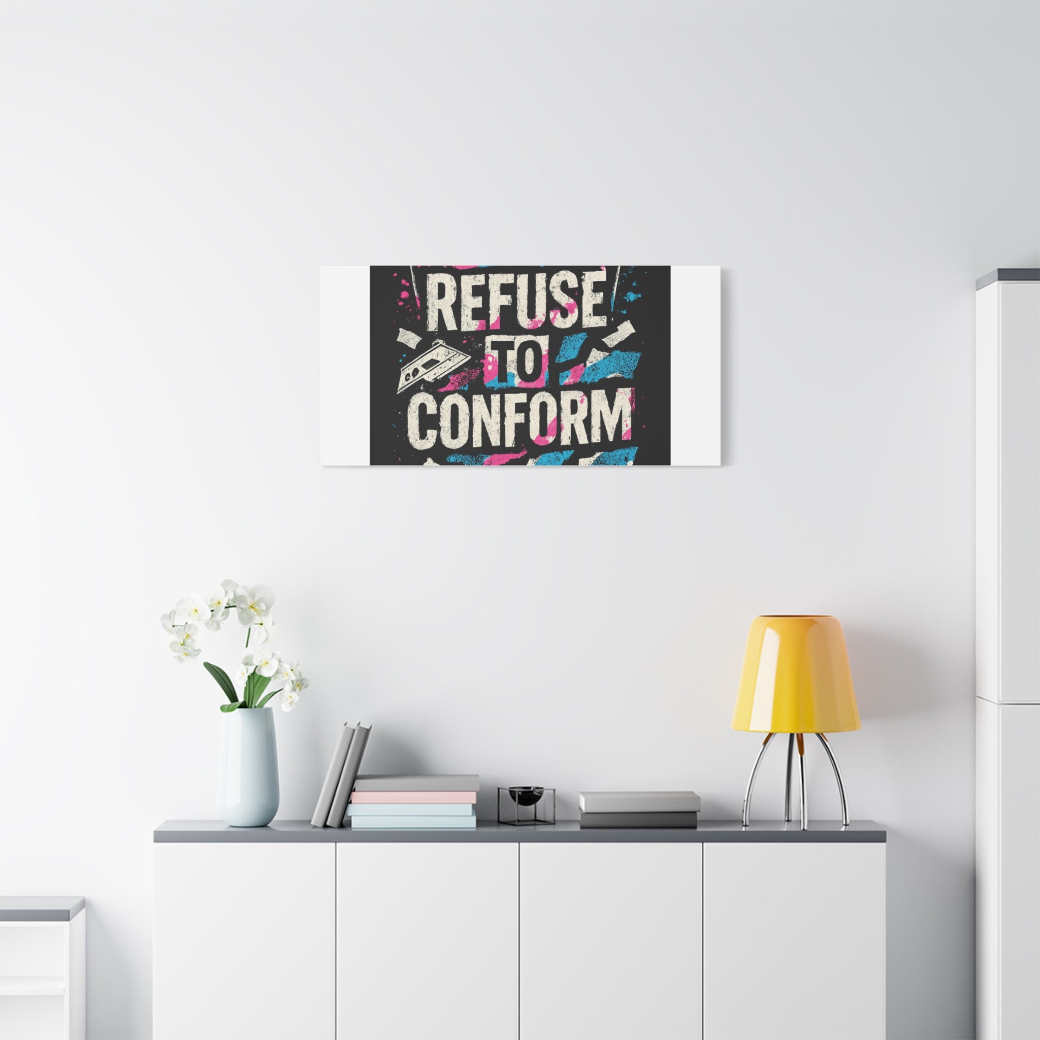 Refuse to Conform Canvas Wall Art — Urban Graffiti Motivational Print