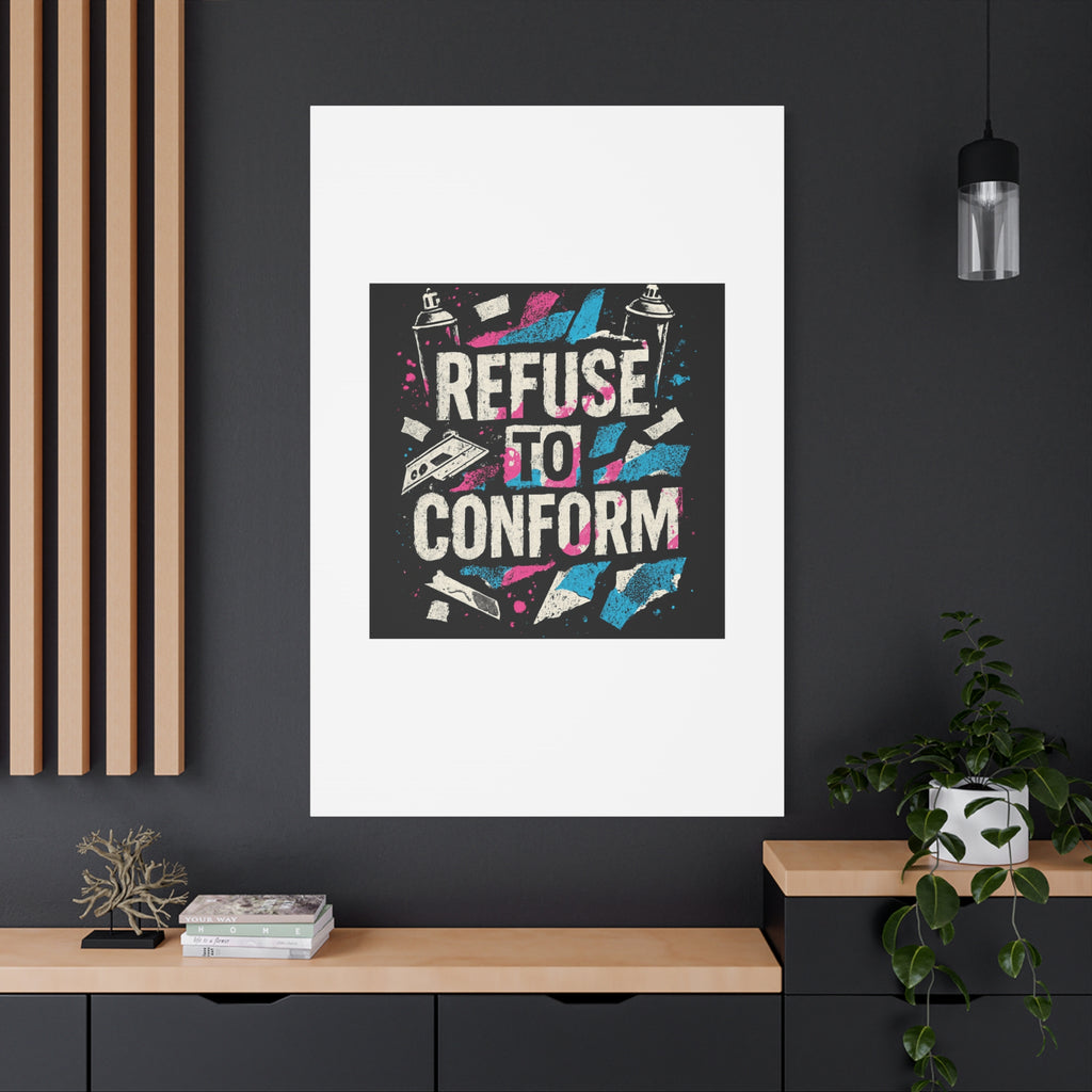 Refuse to Conform Canvas Wall Art — Urban Graffiti Motivational Print