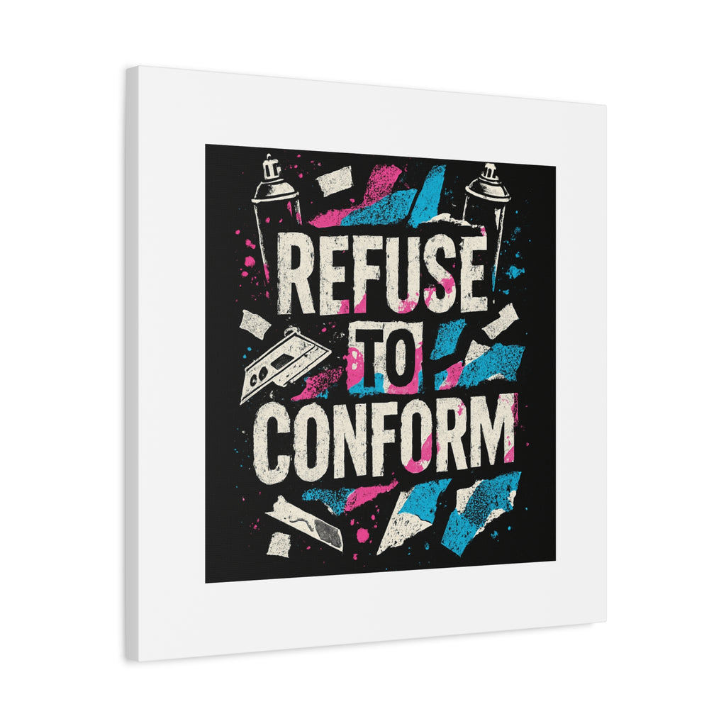 Refuse to Conform Canvas Wall Art — Urban Graffiti Motivational Print