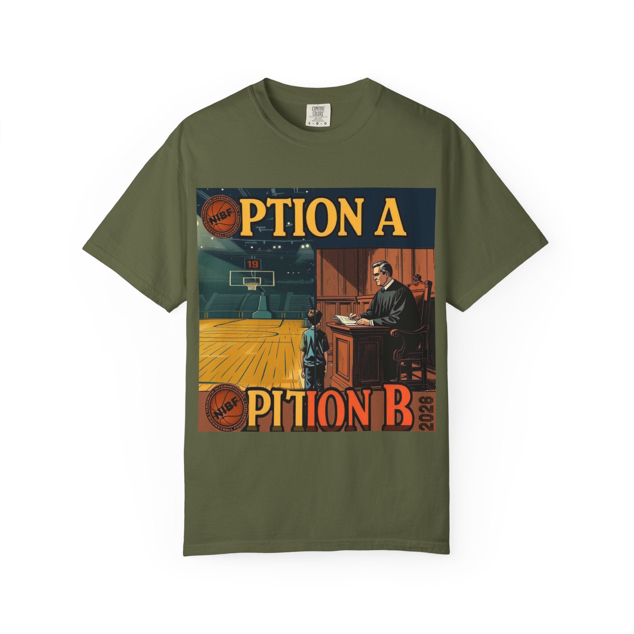 Vintage Basketball Court Judge Illustration T-shirt | Courtroom Youth Punishment Art