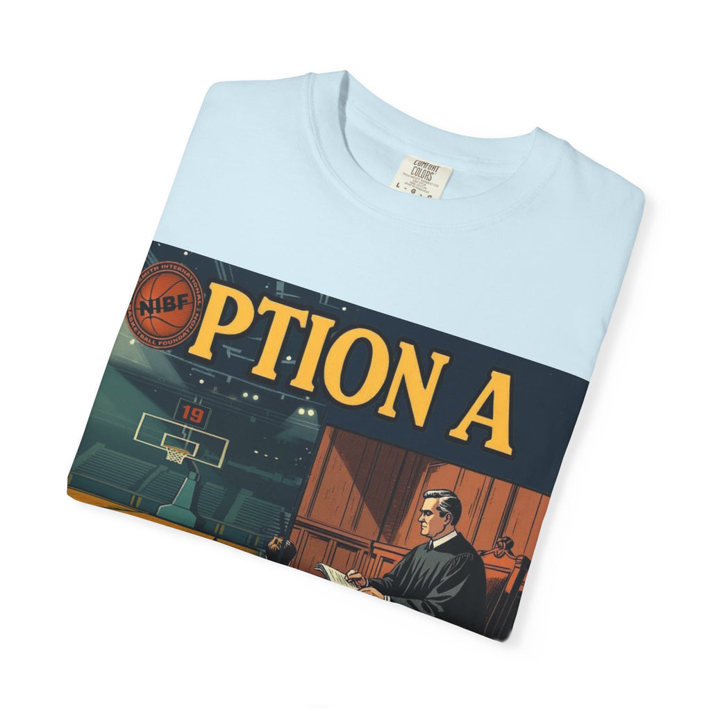 Vintage Basketball Court Judge Illustration T-shirt | Courtroom Youth Punishment Art