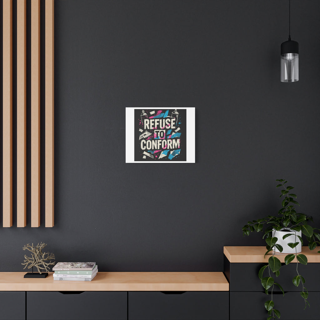 Refuse to Conform Canvas Wall Art — Urban Graffiti Motivational Print