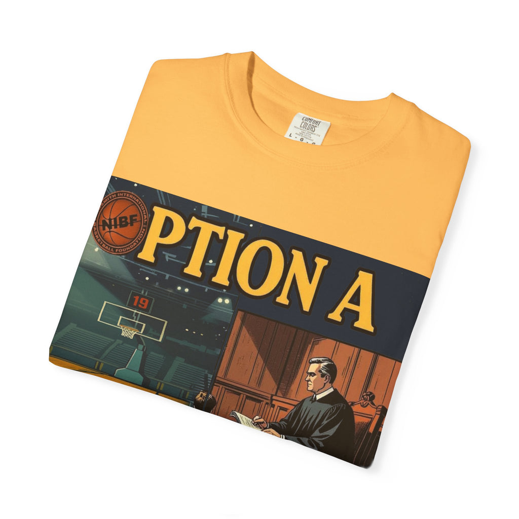Vintage Basketball Court Judge Illustration T-shirt | Courtroom Youth Punishment Art