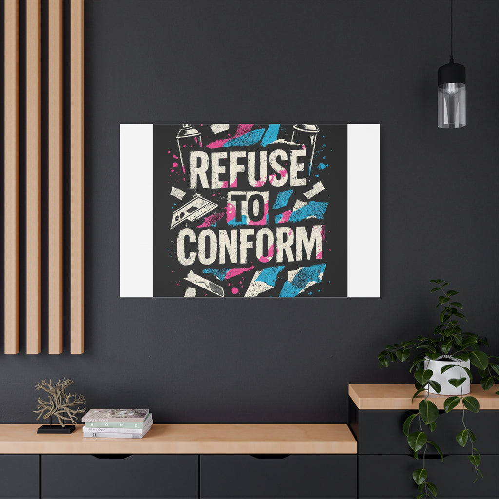 Refuse to Conform Canvas Wall Art — Urban Graffiti Motivational Print
