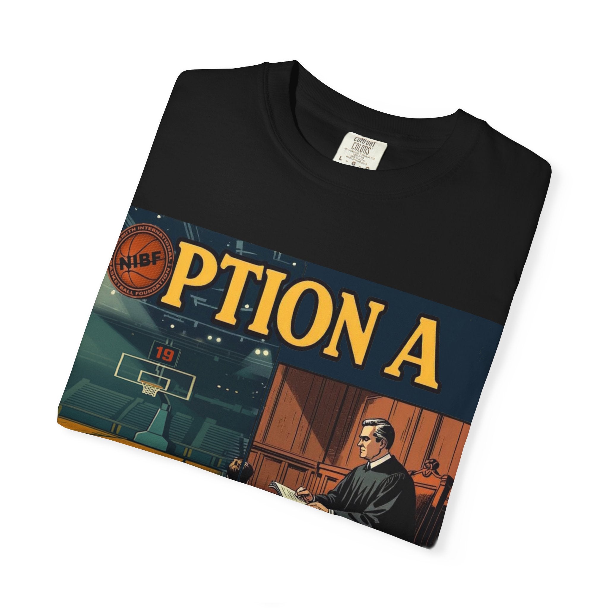 Vintage Basketball Court Judge Illustration T-shirt | Courtroom Youth Punishment Art