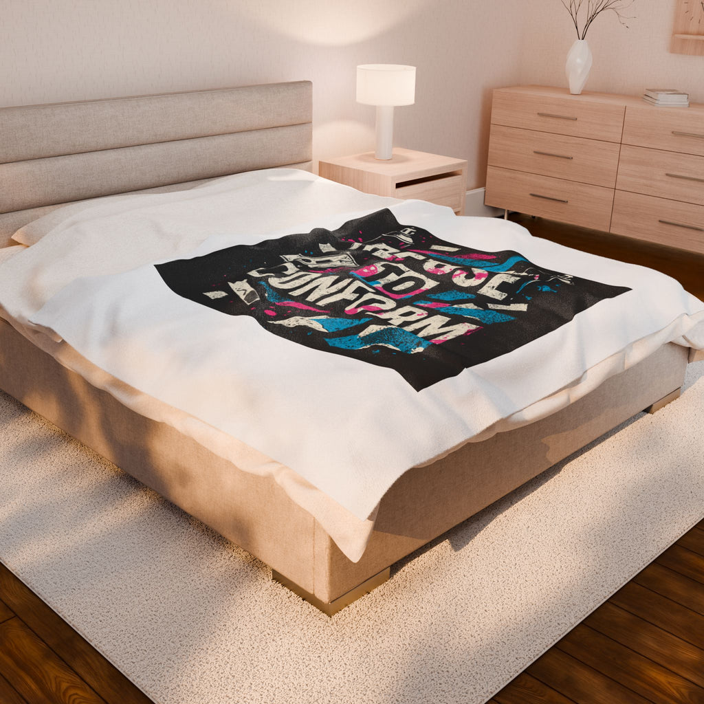Refuse to Conform Velveteen Plush Blanket — Retro Punk Graphic Throw